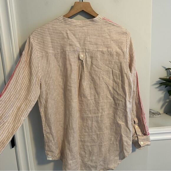J. Crew Tan Pink Embroidered Linen Tunic Top Small - Picture 9 of 15